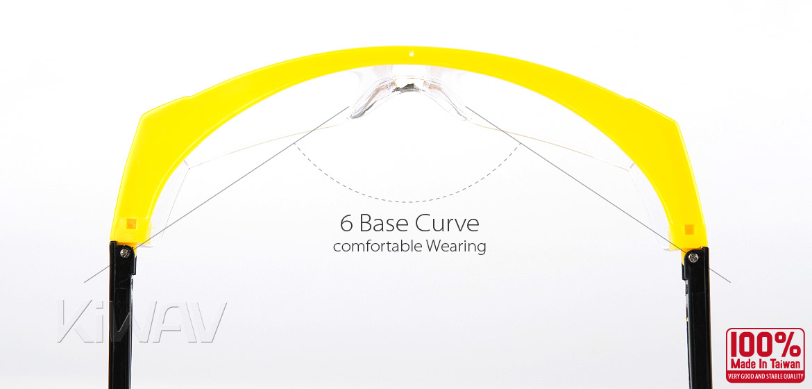 KiWAV Contemporary safety glasses VA200 yellow frame clear lens