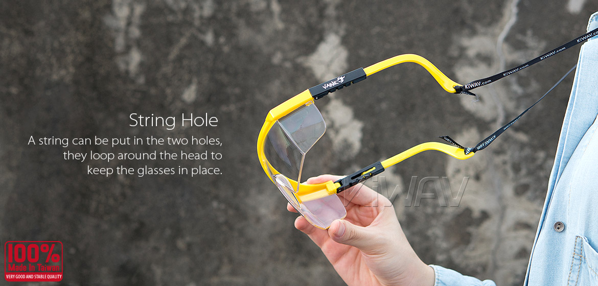 KiWAV Contemporary safety glasses VA200 yellow frame clear lens