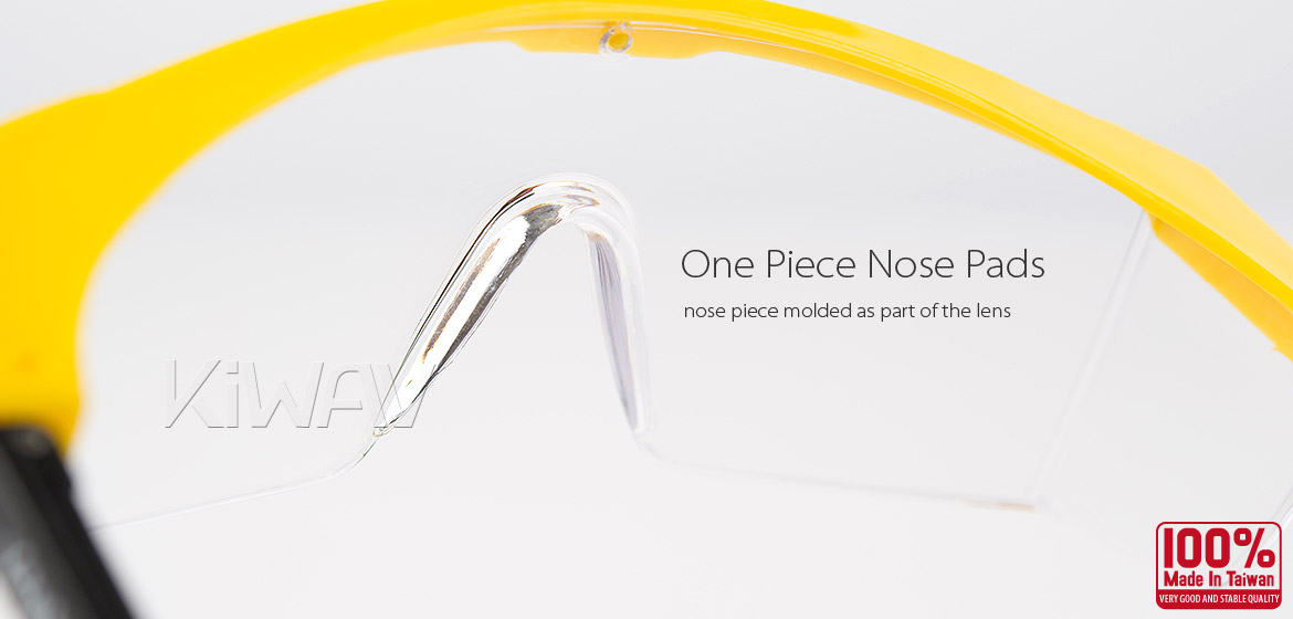 KiWAV Contemporary safety glasses VA200 yellow frame clear lens