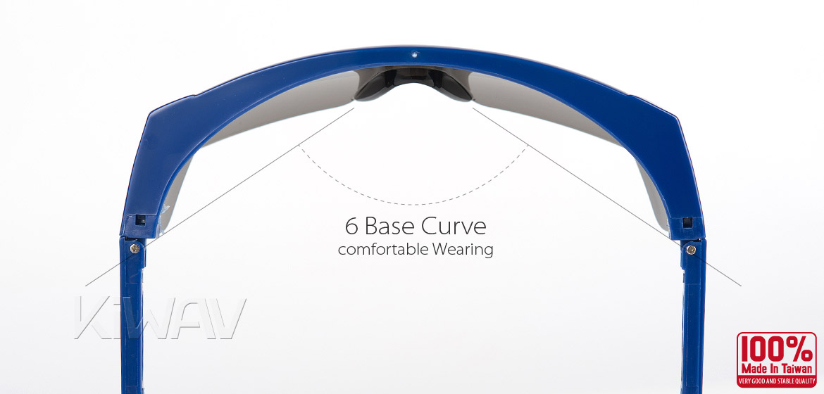 KiWAV Contemporary safety glasses VA200 blue frame smoke lens