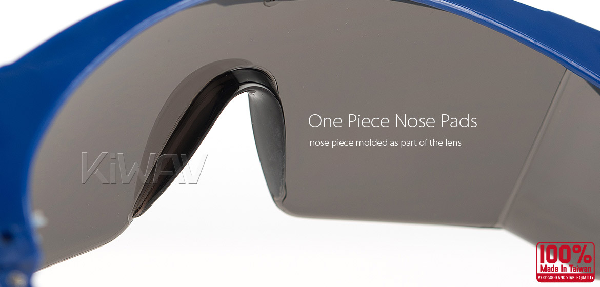 KiWAV Contemporary safety glasses VA200 blue frame smoke lens