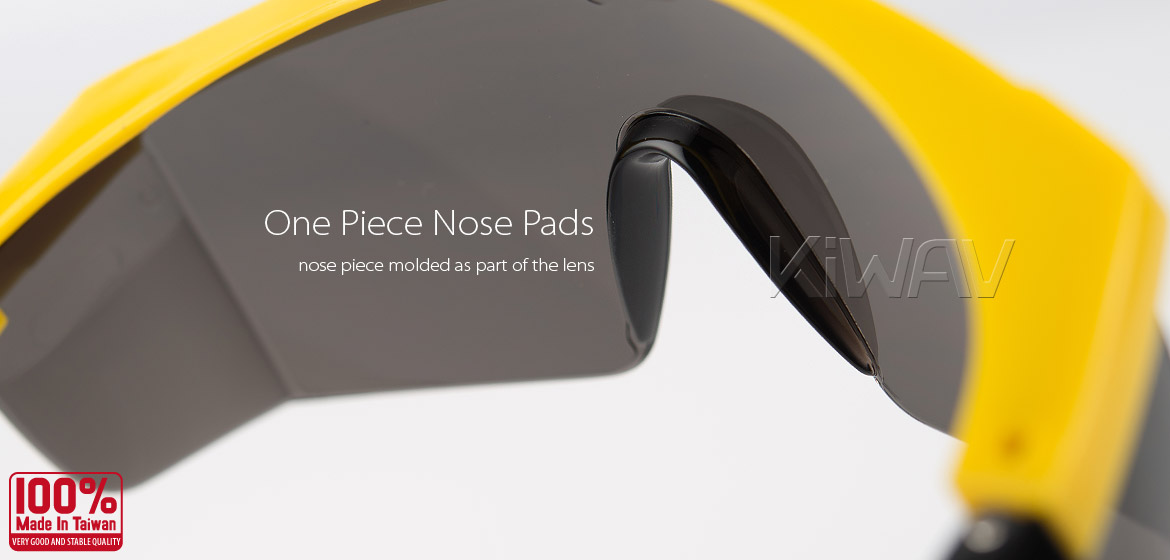 KiWAV Contemporary safety glasses VA200 yellow frame smoke lens