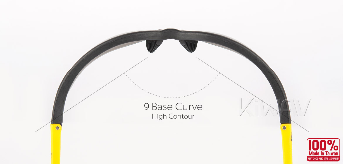 KiWAV Contemporary safety glasses VA210 black frame smoke lens