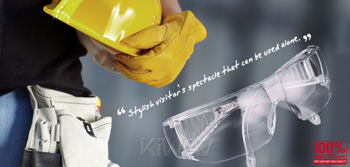 KiWAV Contemporary safety glasses VA340 clear frame clear lens