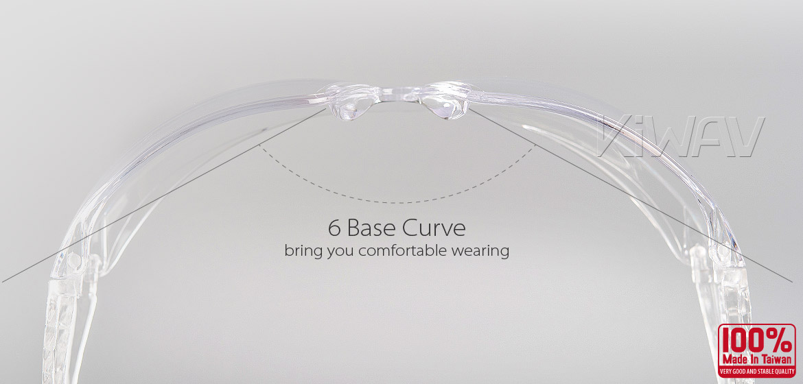 KiWAV Contemporary safety glasses VA340 clear frame clear lens