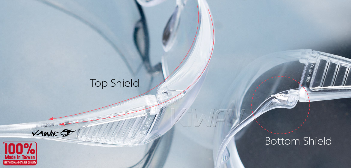 KiWAV Contemporary safety glasses VA340 clear frame clear lens