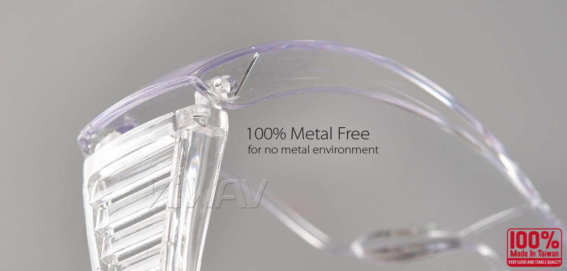 KiWAV Contemporary safety glasses VA340 clear frame clear lens