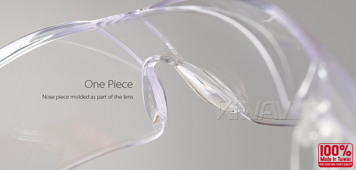 KiWAV Contemporary safety glasses VA340 clear frame clear lens