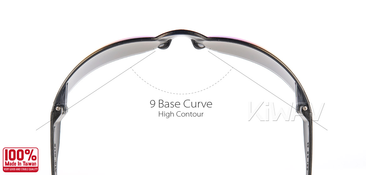KiWAV Contemporary safety glasses VA780 black frame blue mercury lens