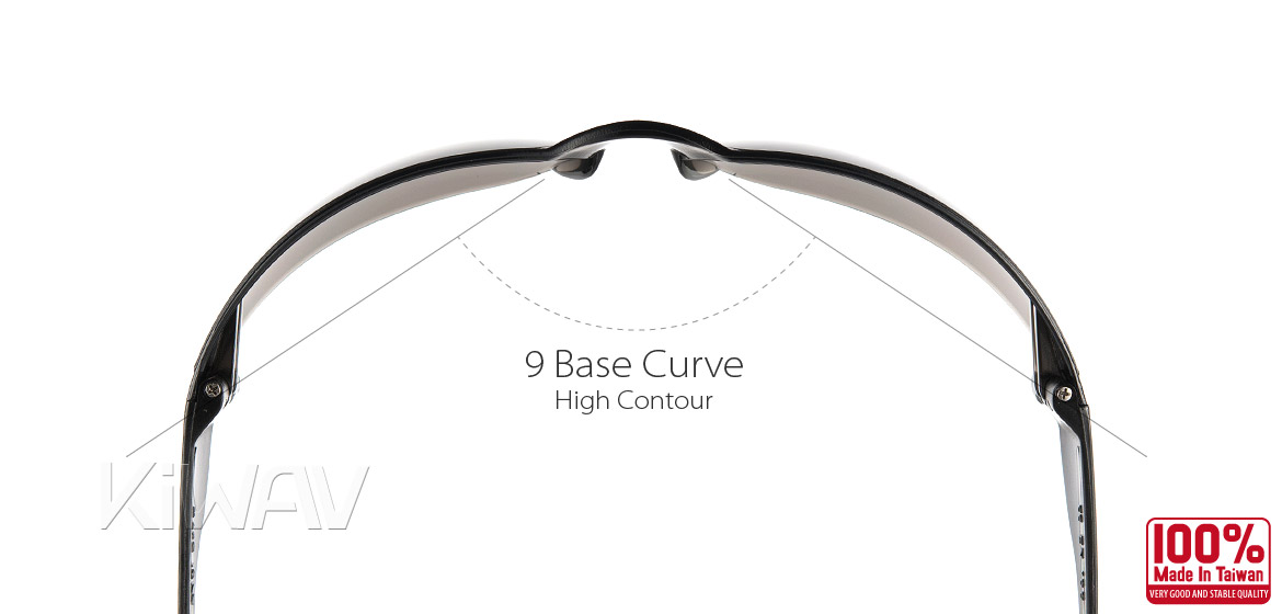 KiWAV Contemporary safety glasses VA780 black frame smoke lens