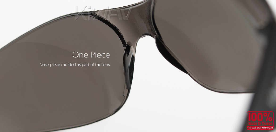 KiWAV Contemporary safety glasses VA780 black frame smoke lens