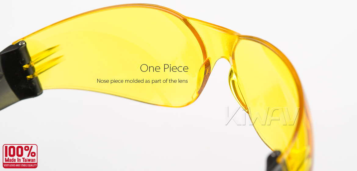 KiWAV Contemporary safety glasses VA780 black frame yellow lens