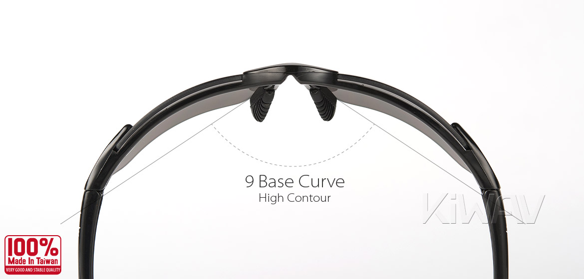 KiWAV Contemporary safety glasses VA830 black frame replaceable lens