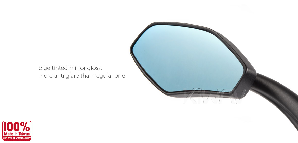 KiWAV Medusa black motorcycle mirrors fit BMW