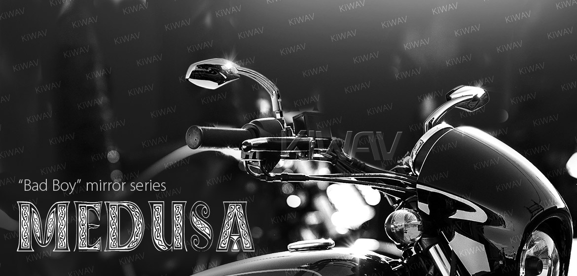 KiWAV Medusa chrome motorcycle mirrors fit Halrey street 750 550