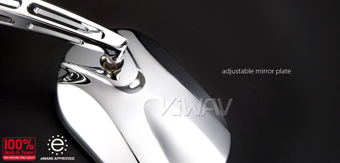 KiWAV motorcycle mirrors Stark chrome 10mm universal Magazi