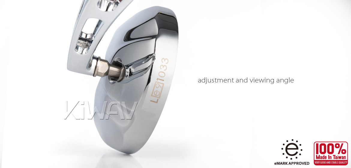 KiWAV motorcycle mirrors Stark chrome 10mm universal Magazi