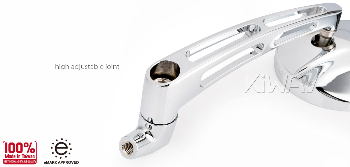 KiWAV motorcycle mirrors Stark chrome 10mm universal Magazi