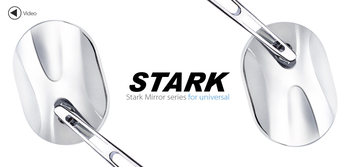 KiWAV motorcycle mirrors Stark chrome 10mm universal Magazi