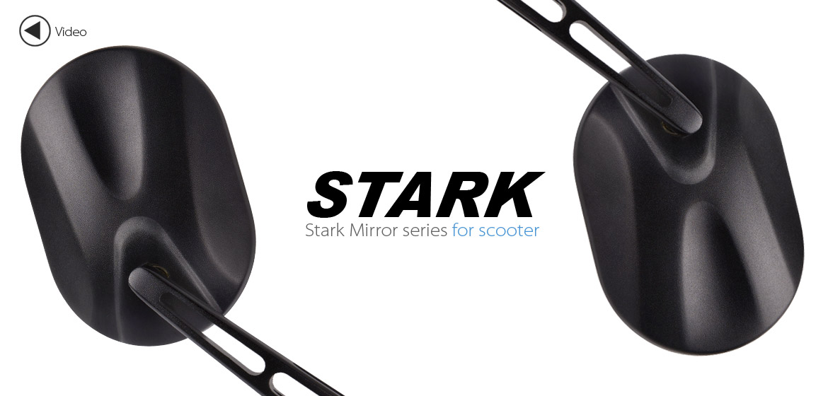 KiWAV motorcycle mirrors Stark black Scooter Magazi