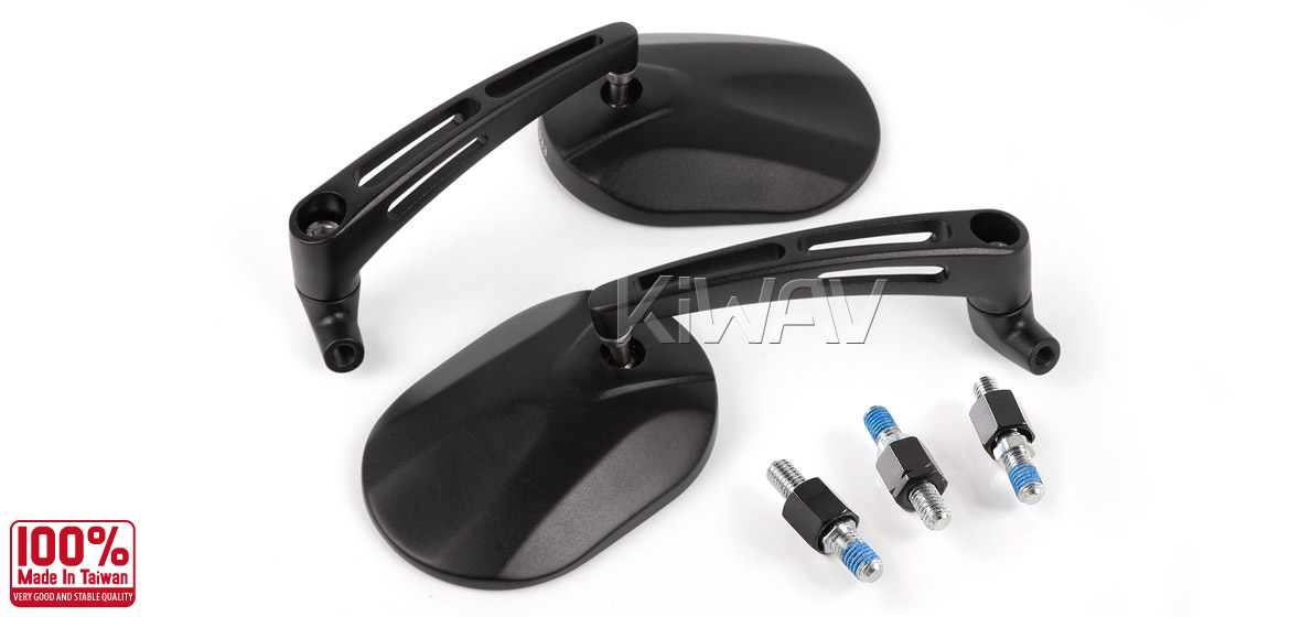 KiWAV motorcycle mirrors Stark black Scooter Magazi