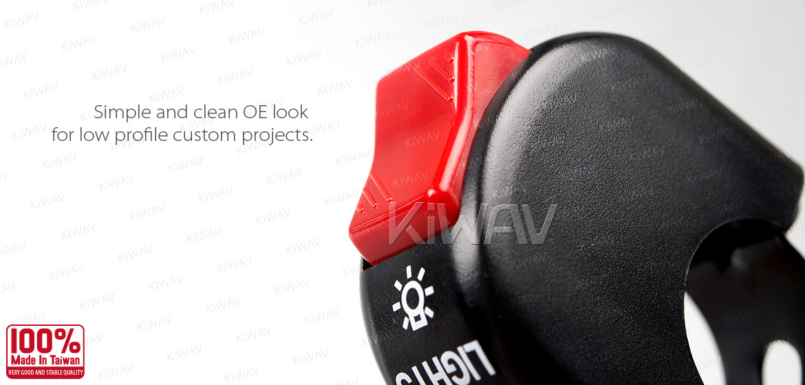 KiWAV motorcycle light switch for 7/8 inch handlebar