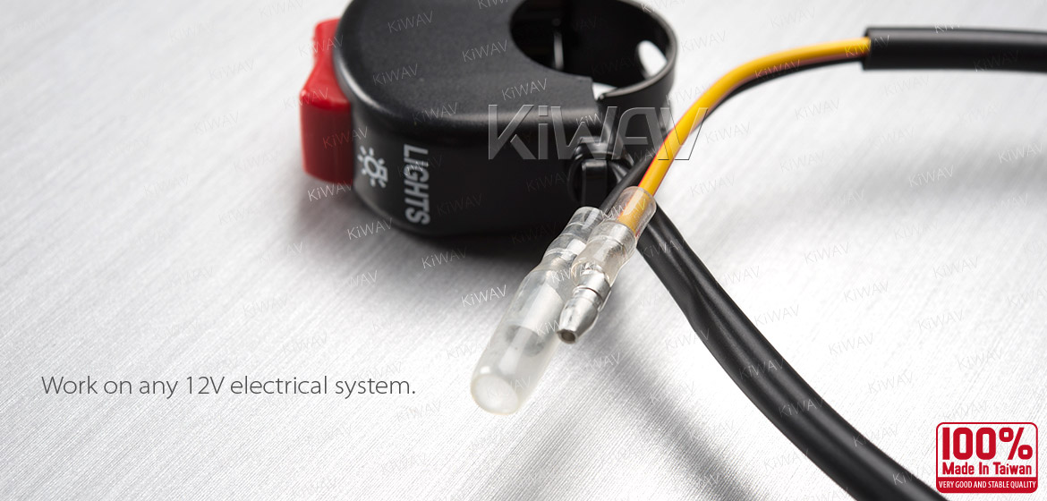 KiWAV motorcycle light switch for 7/8 inch handlebar