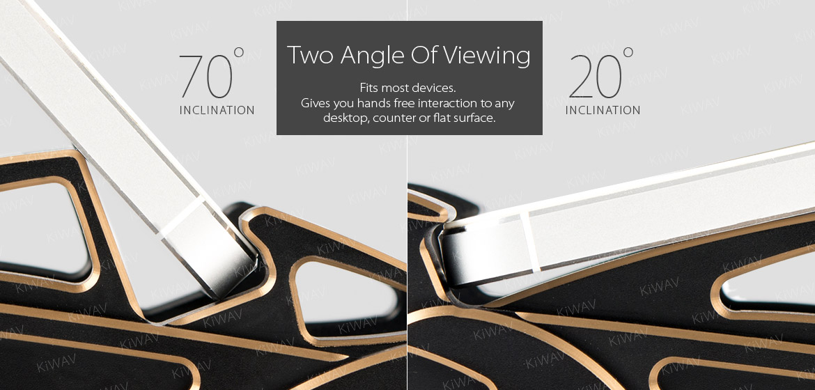 two angle display stand Macca - titanium-gold