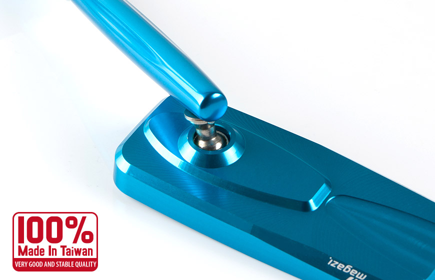 ミラー: バイクミラー モダン 水色 M10 5/16